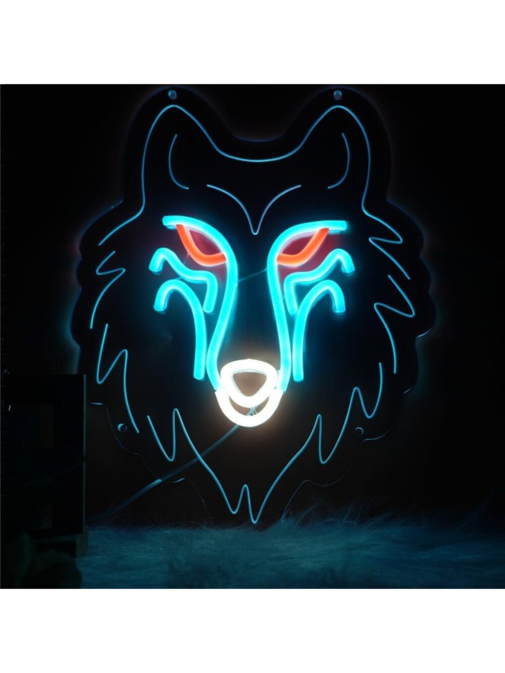 Wolf LED Neon Sign Blue Red Dimmable LED Light Wolf Neon Light Sign Animal Theme